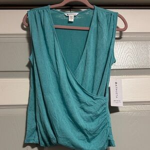 Athleta Teal Surplice Sleeveless Wrap Tank